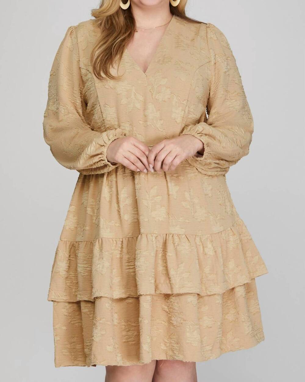 NEW SHE + SKY tiered treasure sophisticated mini dress in cream